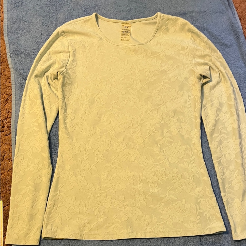 Ariat light baby blue Floral Long Sleeve Tee